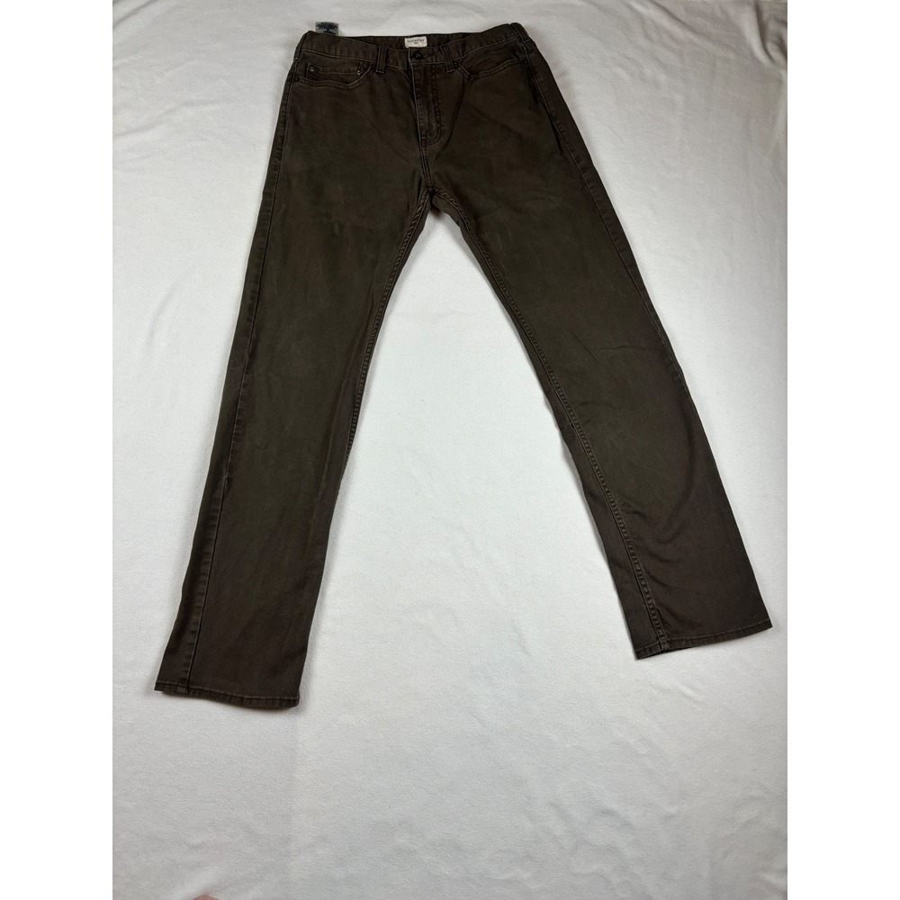Dockers Mens Brown Straight Fit Pants 32x34 Stretch‎ Cotton